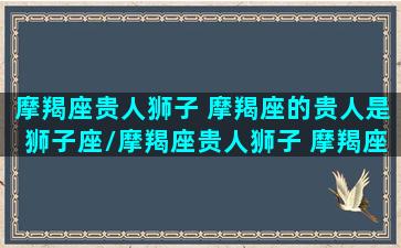 摩羯座贵人狮子 摩羯座的贵人是狮子座/摩羯座贵人狮子 摩羯座的贵人是狮子座-我的网站